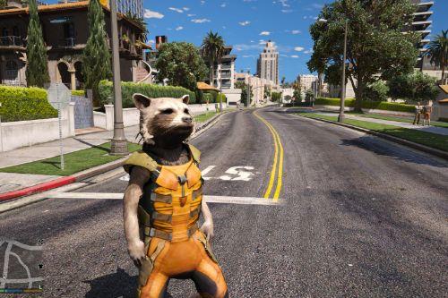 Rocket Raccoon from Guardians of the Galaxy - Big & smalls version [Add-On / Replace PED]